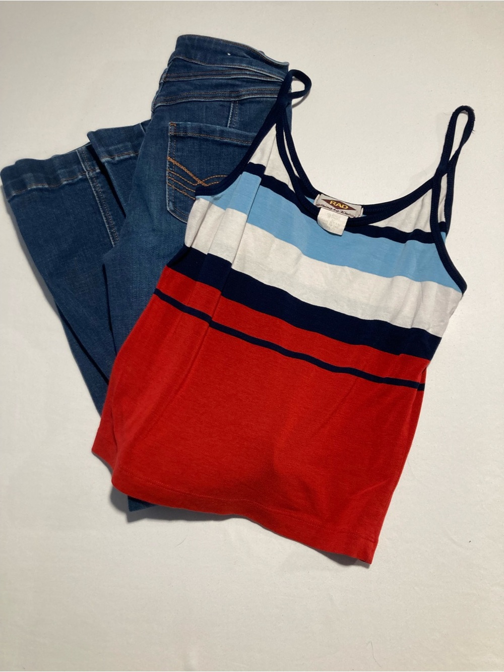Vintage Rad Striped Red & Blue Spaghetti Strap Tank Size M